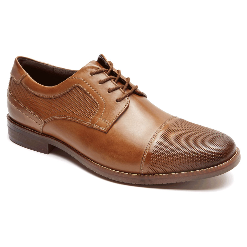 Rockport Lace Up For Mens Brown - Style Purpose Cap Toe Blucher - YD4635108